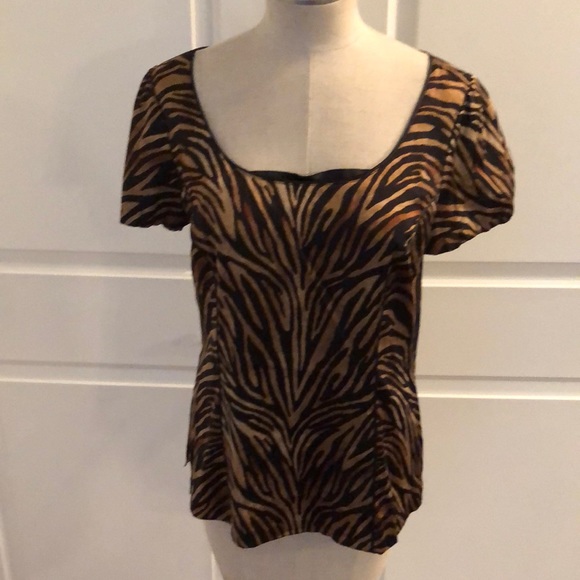 White House Black Market Tops - WHBM tiger stripe silk stretch top